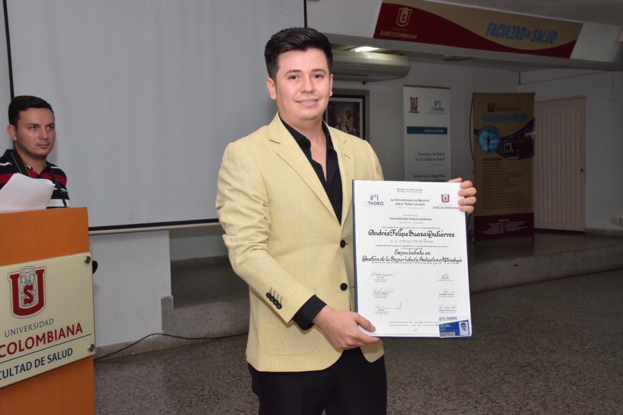 Andrés Felipe Suaza Gutiérrez, graduado.